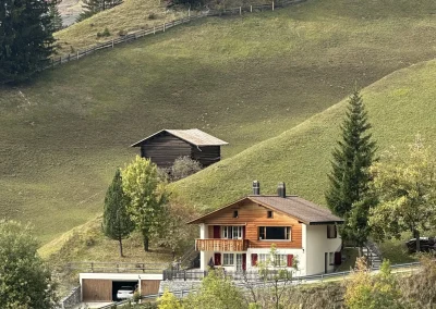 Chalet from outside in the summer